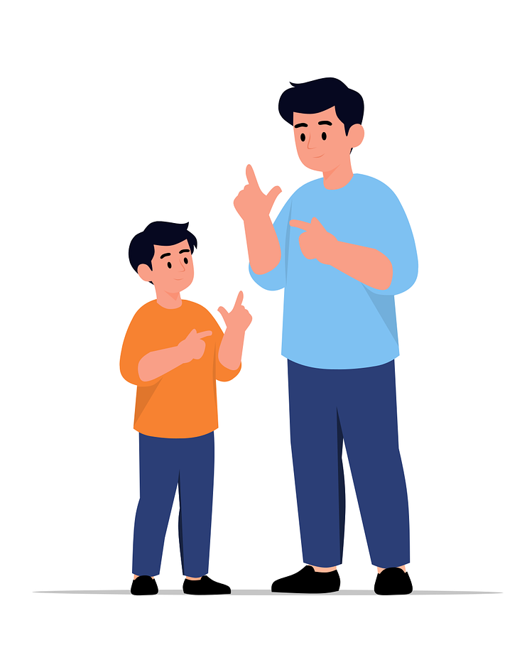 parent talking to child